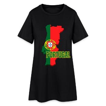 Drapeau du Portugal, carte drapeau du Portugal - Robe T-shirt Femme - noir - Devant