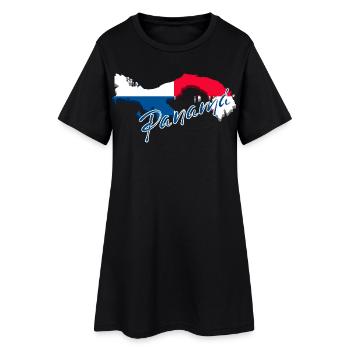 Flag of Panama, map flag of Panama - Women’s T-Shirt Dress - black - Front