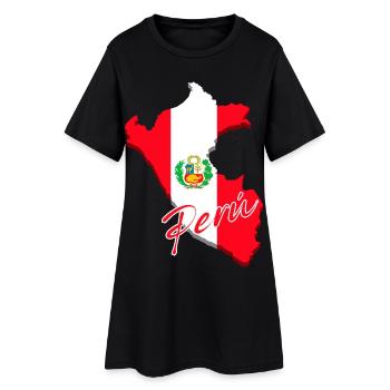Drapeau du Pérou, carte drapeau du Pérou - Robe T-shirt Femme - noir - Devant