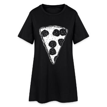 Dessin de pizza - Robe T-shirt Femme - noir - Devant