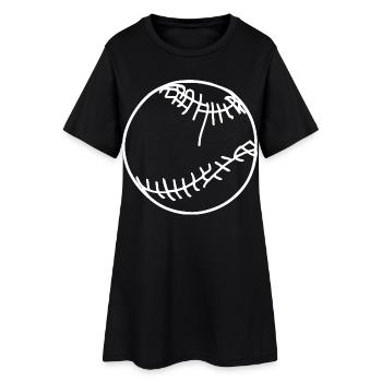 Croquis de balle de baseball - Robe T-shirt Femme - noir - Devant