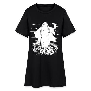 Planche de surf - Robe T-shirt Femme - noir - Devant