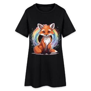 Rainbow Fox Foxes Vixen Child - Women’s T-Shirt Dress - black - Front