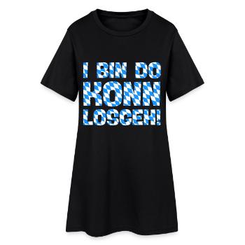 bin da kann losgehen lustiger bayrischer spruch - Frauen T-Shirt-Kleid - Schwarz - Vorne