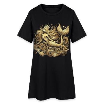 Sirène Sirène Princesse Or Cadeau Doré - Robe T-shirt Femme - noir - Devant