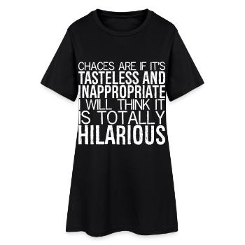 il y a de fortes chances que si c’est insipide et inapproprié - Robe T-shirt Femme - noir - Devant