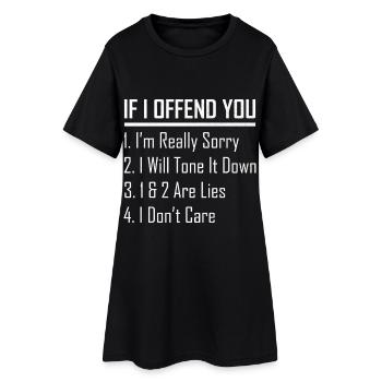 Si je vous offense, je suis vraiment désolé, je vais le tonifier - Robe T-shirt Femme - noir - Devant