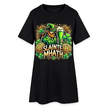 Cadeau Bitcoin de la Saint-Patrick Slainte Mhath - Robe T-shirt Femme - noir - Devant
