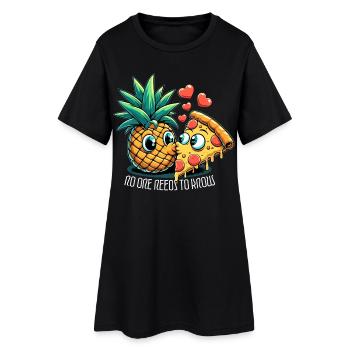 Pizza Hawaii French Kiss Love Drôle de cadeau - Robe T-shirt Femme - noir - Devant