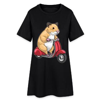 Hamster Scooter - Robe T-shirt Femme - noir - Devant