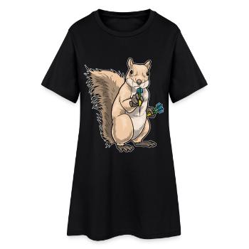 Fléchette écureuil Fléchette - Robe T-shirt Femme - noir - Devant
