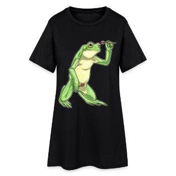 Fléchette grenouille fléchette - Robe T-shirt Femme - noir - Devant