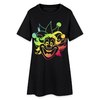 Rainbow Jester Smile Clown Kasper Fasching - Frauen T-Shirt-Kleid - Schwarz - Vorne
