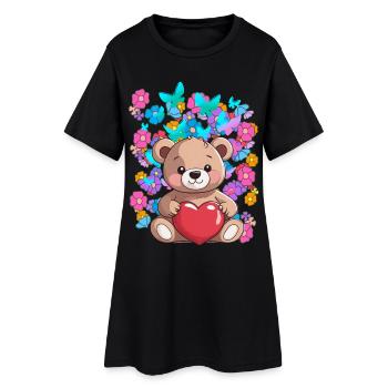 Saint-Valentin Teddy Heru Ours en peluche Ours Enfant - Robe T-shirt Femme - noir - Devant