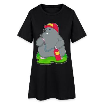 Mole Firefighter Fire Extinguisher - Women’s T-Shirt Dress - black - Front