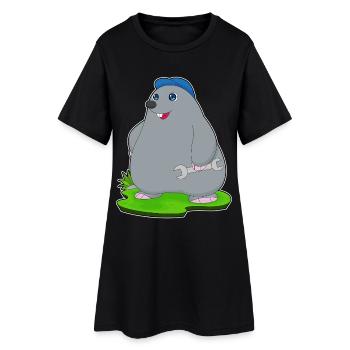 Mole Mechanic Wrench Workshop - Women’s T-Shirt Dress - black - Front