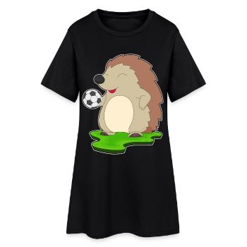 hérisson joueur de football football - Robe T-shirt Femme - noir - Devant