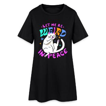 Let Me Be Weird In Peace – Lustige Katze - Frauen T-Shirt-Kleid - Schwarz - Vorne