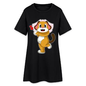 Chien Voile de mariée Mariage - Robe T-shirt Femme - noir - Devant