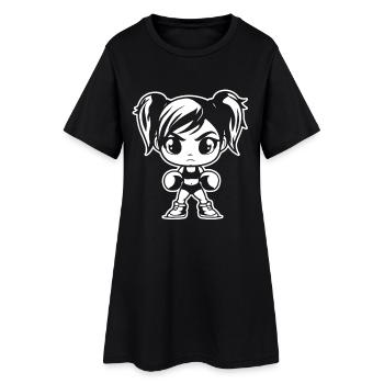Petit boxer - Robe T-shirt Femme - noir - Devant