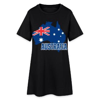 Drapeau australien, fierté australienne - Robe T-shirt Femme - noir - Devant