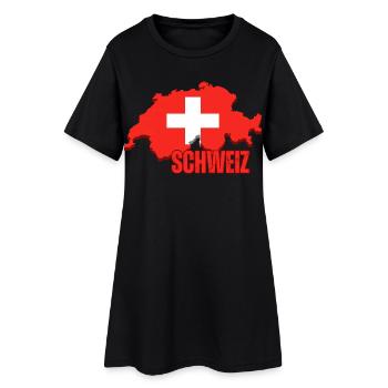Drapeau de la Suisse, fierté suisse - Robe T-shirt Femme - noir - Devant