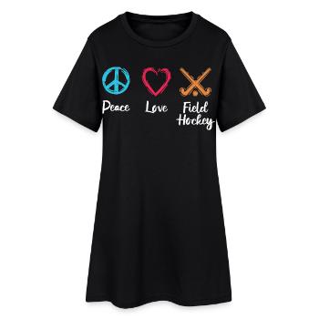 Peace Love Hockey sur gazon - Robe T-shirt Femme - noir - Devant