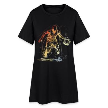 Croquis de joueur de basket-ball - Robe T-shirt Femme - noir - Devant