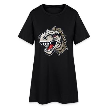 La tête d’un dinosaure à l’allure dangereuse - Robe T-shirt Femme - noir - Devant