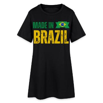 Fabriqué au Brésil, fierté brésilienne - Robe T-shirt Femme - noir - Devant