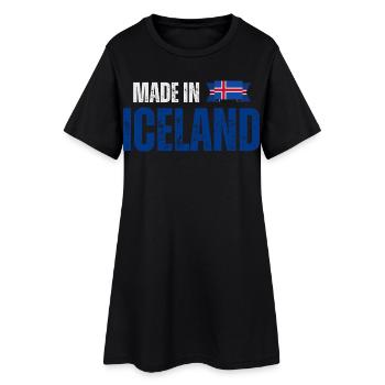 Fabriqué en Islande, fierté islandaise - Robe T-shirt Femme - noir - Devant