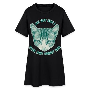 Sassy Cat Talk - Thème de chat drôle - Robe T-shirt Femme - noir - Devant