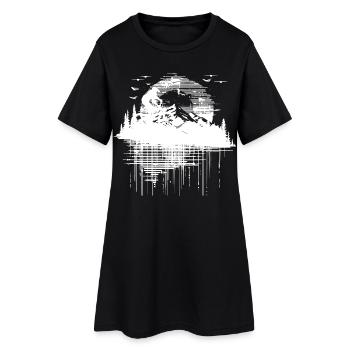 Dessin VTT - Robe T-shirt Femme - noir - Devant