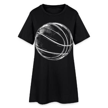 Basketball Drawing - Women’s T-Shirt Dress - black - Front