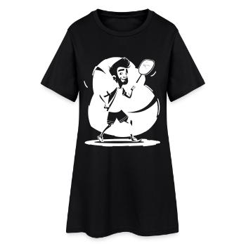 Badminton Player Sketch - Women’s T-Shirt Dress - black - Front