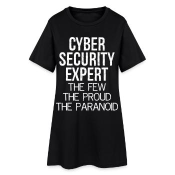 cyber security expert the few the proud paranoid - Women’s T-Shirt Dress - black - Front