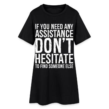 Si vous avez besoin d’aide, n’hésitez pas à trouver - Robe T-shirt Femme - noir - Devant