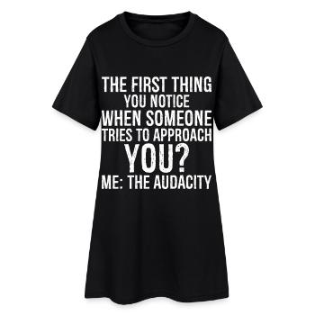 La première chose que vous remarquez lorsque quelqu’un essaie de - Robe T-shirt Femme - noir - Devant