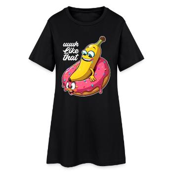 Banane Donut Relation Amour Faire Cadeau - Robe T-shirt Femme - noir - Devant
