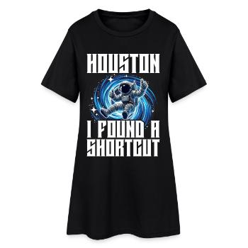 Drôle astronaute portail spatial trou de ver disant - Robe T-shirt Femme - noir - Devant