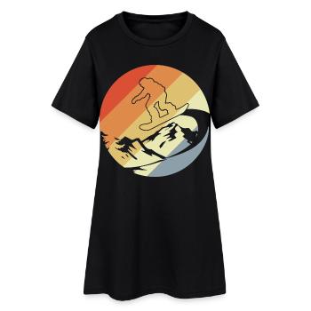 Snowboarder style rétro - Robe T-shirt Femme - noir - Devant