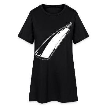 Dessin de batte de cricket - Robe T-shirt Femme - noir - Devant