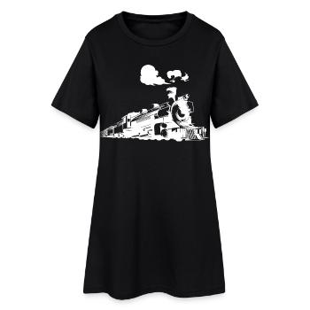 Locomotive à vapeur - Robe T-shirt Femme - noir - Devant