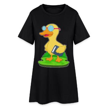 Lunettes Duck Nerd Book - Robe T-shirt Femme - noir - Devant