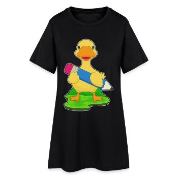 École de crayon Duck Student - Robe T-shirt Femme - noir - Devant