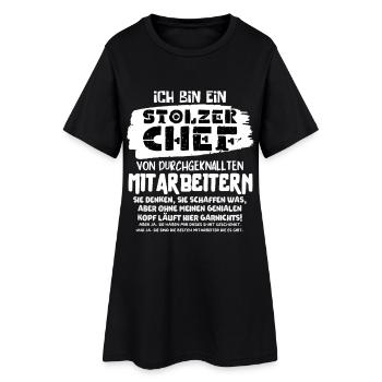 EIN STOLZER CHEF VON DURCHGEKNALLTEN MITARBEITERN - Frauen T-Shirt-Kleid - Schwarz - Vorne