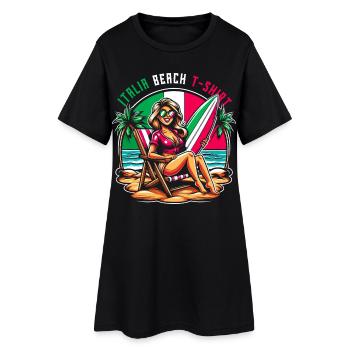Italie Beach Surf T-Shirt - Robe T-shirt Femme - noir - Devant