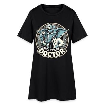 Smartass Doctor Elephant Drôle de cadeau - Robe T-shirt Femme - noir - Devant