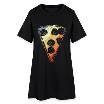Retro Pizza - Women’s T-Shirt Dress - black - Front