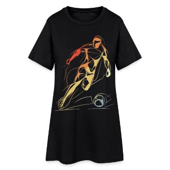 Croquis de joueur de football vintage - Robe T-shirt Femme - noir - Devant